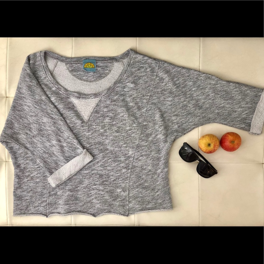 C&C Grey Marled Sweatshirt 3/4slv -S View 5